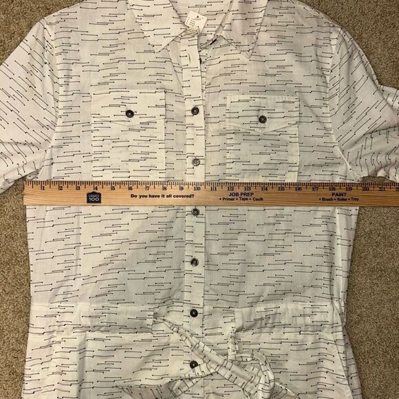 34N 118W Anthropologie Giana Utility Romper cream size M NEW - Picture 11 of 15